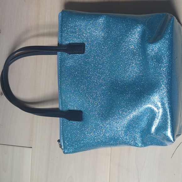 Like New Kate Spade Mavis Street Jeralyn Lakesedge Blue Glitter Tote Bag Purse - Picture 4 of 5